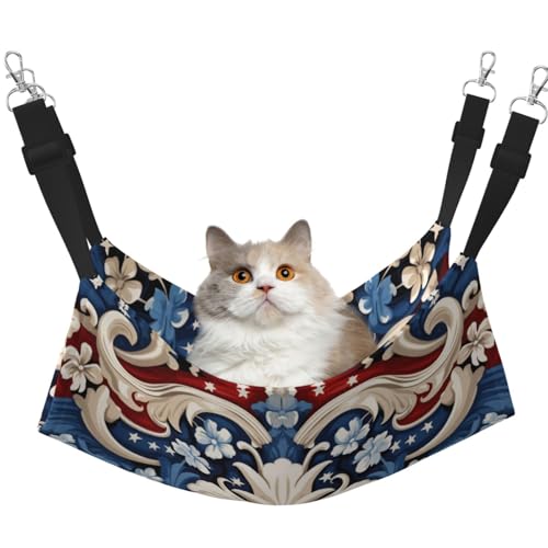 YXLymxDAMAI Katzenhängematte im amerikanischen Stil – Haustierkäfig-Hängematte mit verstellbaren Riemen, geeignet für Katzen, Frettchen, Welpen oder kleine Haustiere YXLymxDAMAI Katzenhängematte im amerikanischen Stil – Haustierkäfig-Hängematte mit verstellbaren Riemen, geeignet für Katzen, Frettchen, Welpen oder kleine Haustiere von YXLymxDAMAI