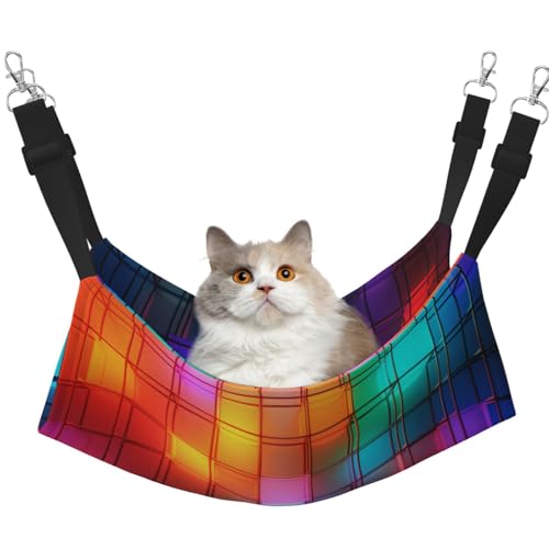 YXLymxDAMAI Quadratisches Katzenhängemattenbett – Haustierkäfig-Hängematte mit verstellbaren Riemen, geeignet für Katzen, Frettchen, Welpen oder kleine Haustiere YXLymxDAMAI Quadratisches Katzenhängemattenbett – Haustierkäfig-Hängematte mit verstellbaren Riemen, geeignet für Katzen, Frettchen, Welpen oder kleine Haustiere von YXLymxDAMAI