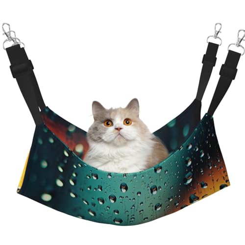 YXLymxDAMAI Raindrops in The Sky Katzenhängemattenbett – Haustierkäfig-Hängematte mit verstellbaren Riemen, geeignet für Katzen, Frettchen, Welpen oder kleine Haustiere YXLymxDAMAI Raindrops in The Sky Katzenhängemattenbett – Haustierkäfig-Hängematte mit verstellbaren Riemen, geeignet für Katzen, Frettchen, Welpen oder kleine Haustiere von YXLymxDAMAI