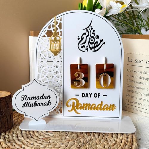 Ramadan-Adventskalender, Acryl-Countdown-Kalender, Dekorationen, 30 Tage bis Eid, DIY-Eid-Mubaraks-Ornament, Ramadan-Geschenk für Kinder, Ramadan-Party, Islam, muslimisches Zubehör, Ramadan und von YXRRVING