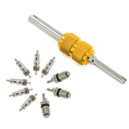 YXRRVING Air Conditioning Valve Core Kit,10Pcs/Set Car Air Conditioner Valve Core with Wrench Removal Installer Tool,Auto A/C R12 R134a Air Conditioning System Repair YXRRVING Air Conditioning Valve Core Kit,10Pcs/Set Car Air Conditioner Valve Core with Wrench Removal Installer Tool,Auto A/C R12 R134a Air Conditioning System Repair von YXRRVING