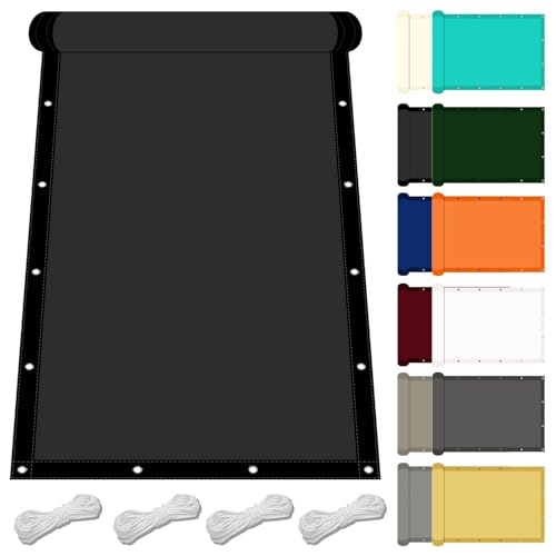 Sonnensegel Rechteckig 1.05 x 3 m Uv-Schutz Wetterfest Pergola Sonnensegel Polyester Wasserabweisend für Garten Balkon Schwimmbad, Schwarz von YXRS