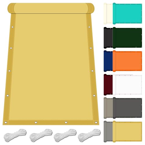 Sonnensegel Rechteckig 1.65 x 2.4 m Uv-Schutz Wetterfest Pergola Sonnensegel Polyester Wasserabweisend für Garten Balkon Schwimmbad, Sandgelb von YXRS