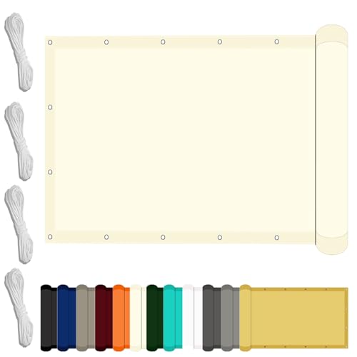 Sonnensegel Rechteckig 250 x 260 cm mit UV Schutz wasserdichte Sonnensegel Premium PES Polyester für Balkon Garten Terrasse, Elfenbein von YXRS