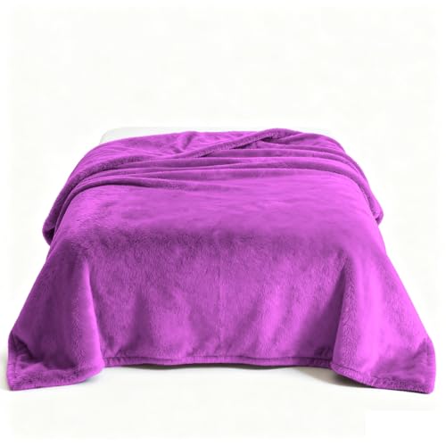 YXRS Flauschdecke 100 x 120 cm Cashmere Feeling Flauschig Decke Fleecedecke Geeignet für Alle Jahreszeiten für Sofa Schlafzimmer, Lila von YXRS