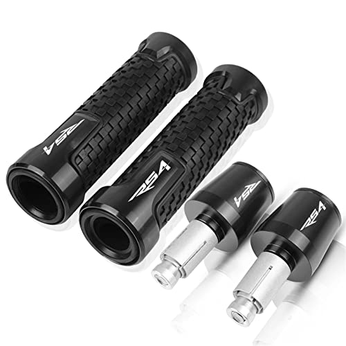 Für Aprilia RS4 RSV4 RSV4R Factory 2009-2019 Motorrad Anti-Rutsch-Lenkerende Lenkergriffe Gummigriffenden Stecker 7/8 '' 22 Mm Mit Logo (Farbe : Schwarz) von YXSM