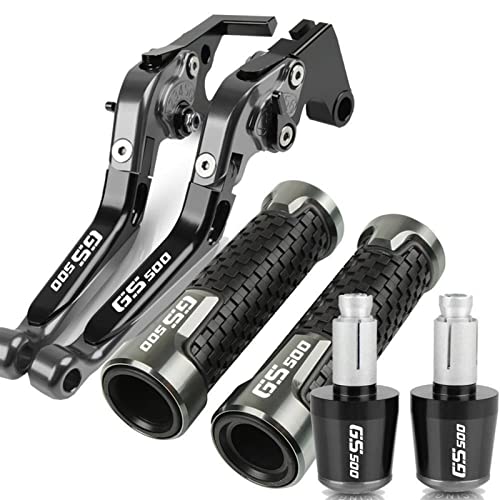 Für Suzuki GS500 GS 500 1989-2007 2008 Motorrad Bremskupplungshebel Lenkergriffe Enden Verstellbares Klappbares CNC-Zubehör Mit Logo (Farbe : 13) von YXSM