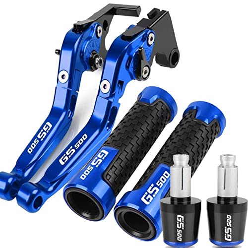 Für Suzuki GS500 GS 500 1989-2007 2008 Motorrad Bremskupplungshebel Lenkergriffe Enden Verstellbares Klappbares CNC-Zubehör Mit Logo (Farbe : 3) von YXSM