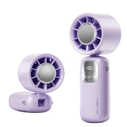 YXSPHM Tragbarer Turbo-Ventilator mit Eiskühler, Geschwindigkeit (1–100), 4000 mAh, wiederaufladbarer persönlicher Ventilator [16 Stunden Kühlzeit], batteriebetriebener Mini-Taschenventilator, 20.000 von YXSPHM