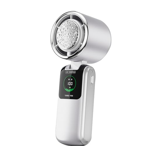 YXSPHM Tragbarer Turbo-Ventilator mit Eiskühler, Geschwindigkeit (1–100), 4000 mAh, wiederaufladbarer persönlicher Ventilator [16 Stunden Kühlzeit], batteriebetriebener Mini-Taschenventilator, 20.000 von YXSPHM