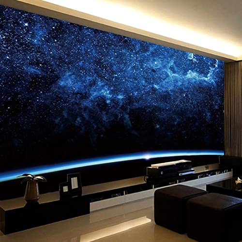 YXTSmurals Blau Sternenhimmel Sterne Fototapete 3D Effekt Fototapeten Vlies Tapeten Wandtapete Diy Vliestapete Wandbild Wand Schlafzimmer Wohnzimmer Büro Wanddekoration Im Hintergrund von YXTSmurals