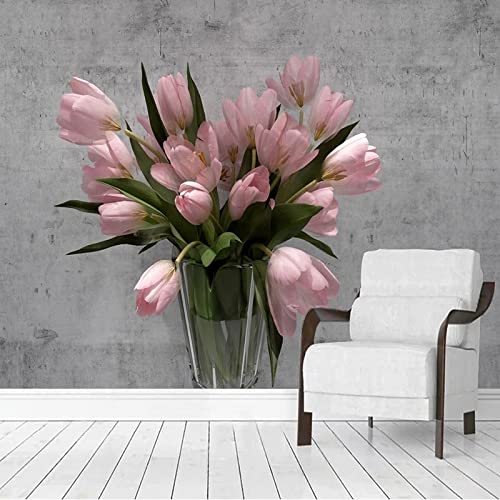 YXTSmurals Rosa Mode Blumen Fototapete 3D Effekt Vlies Tapeten Wandtapete Xxl Moderne Wanddeko Design Wand Dekoration Wohnzimmer Schlafzimmer Büro Wandaufkleber Kunst Hintergrund von YXTSmurals