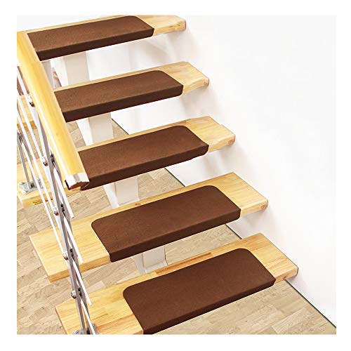 YXUD Treppenteppich - Rutschfeste Innentreppe für Treppenstufen-Treppenstufen mit Gummischutz,Selbstklebende Rutschfeste - 70x22cm,Brown,15pieces von YXUD