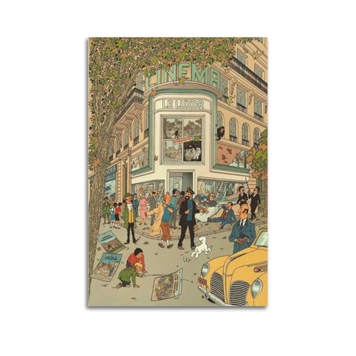 YXWOYNHY Anime-Poster – The Adventures of Tintin, dekorative Leinwand, Wandkunst, 50 x 75 cm, moderne Familienschlafzimmer-Dekoration YXWOYNHY Anime-Poster – The Adventures of Tintin, dekorative Leinwand, Wandkunst, 50 x 75 cm, moderne Familienschlafzimmer-Dekoration von YXWOYNHY