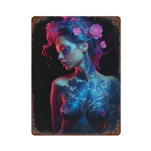 YXWOYNHY Neon Flower Cyberpunk Mädchen Kunstposter Wanddekoration Kunst Metall Blechposter Moderne Wohnkultur Kunst Metall Poster Home Bar Shop Dekorationen Vintage Schild Geschenk 39,9 x 30 cm YXWOYNHY Neon Flower Cyberpunk Mädchen Kunstposter Wanddekoration Kunst Metall Blechposter Moderne Wohnkultur Kunst Metall Poster Home Bar Shop Dekorationen Vintage Schild Geschenk 39,9 x 30 cm von YXWOYNHY