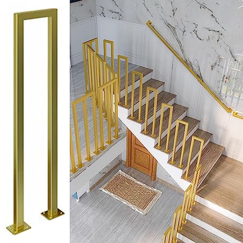 Handlauf Handläufe Geländer Treppen Gold Handlauf Treppe U-förmig Pfosten, Rutschfest Sicherheit Geländerspindeln Deck Baluster Säule, Für Ältere Kinder Stützpfosten Treppengeländer ( Size : Height 90 von YXXSDP