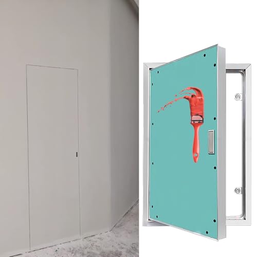 Revisionsklappe für Gipskarton Abdeckung Der Zugangsklappe, Versteckt Tür Zum Wäscheschießen Mit Federbelastetem Griff Und Beschlägen, Aluminium-Legierung Rahmen Und Gipskarton Inspektionstür(80x150cm von YXXSDP