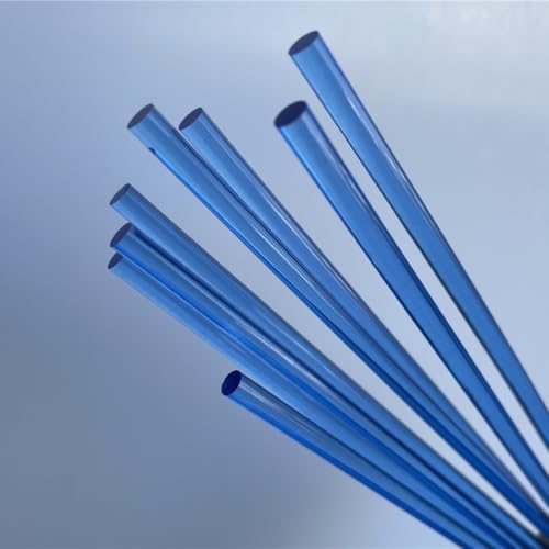 10 Stück farbige Acrylstäbe, Durchmesser 5 mm, hochtransparente farbige Acryl-Rundstäbe, klare Acrylstäbe for Kuchendekorationen(Blue,5x250mm) von YXYFA