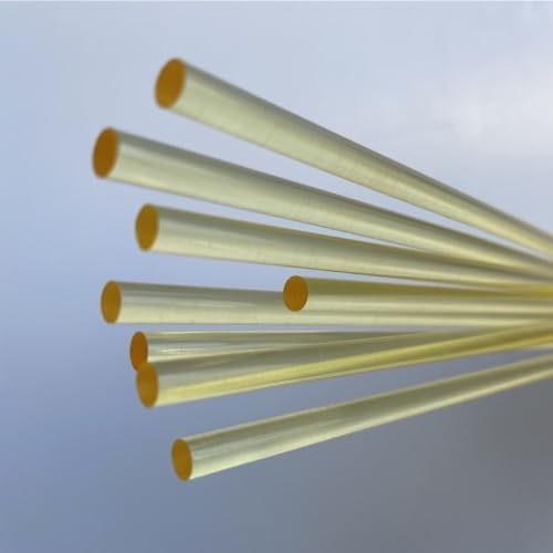 10 Stück farbige Acrylstäbe, Durchmesser 5 mm, hochtransparente farbige Acryl-Rundstäbe, klare Acrylstäbe for Kuchendekorationen(Yellow,5x250mm) von YXYFA