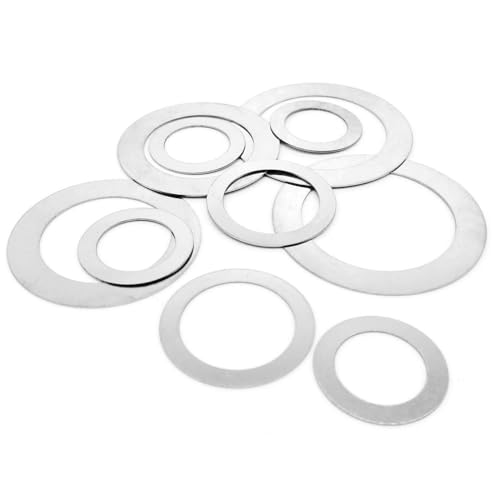 10 Stück ultradünne flache Unterlegscheiben, Dicke 0,5 mm, dünne Unterlegscheiben-Sortiment, Außendurchmesser 13–50 mm, flache Unterlegscheiben aus Edelstahl(M28x40) von YXYFA