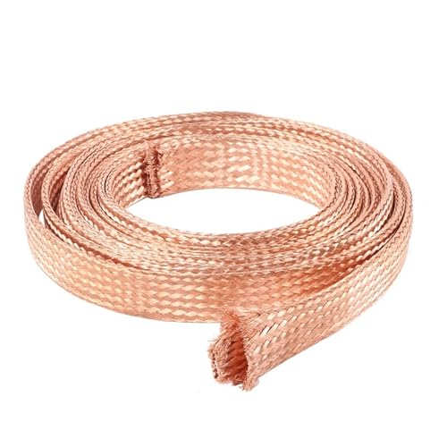 1M verzinnter Kupfergeflechtschlauch, Breite 4 6 8 10 16 18 22 28 mm, zur Abschirmung von Audiomodellen, einziehbarer Metallmantel(Gold,4mm) von YXYFA