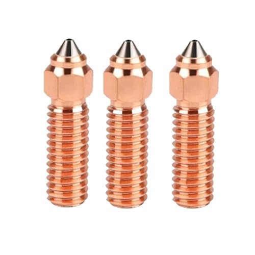 3 Stück Messing/vergoldetes Kupfer/Hartstahldüsen, 3D-Druckerdüse for encler 3 V3 KE K1/ K1 MAX CR-M4/Sovol Sv06 Plus/Sv07 Düse(Rose gold,0.6mm) von YXYFA