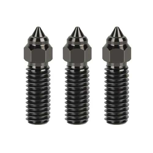 3 Stück Messing/vergoldetes Kupfer/Hartstahldüsen, 3D-Druckerdüse for encler 3 V3 KE K1/ K1 MAX CR-M4/Sovol Sv06 Plus/Sv07 Düse(Black,0.2mm) von YXYFA