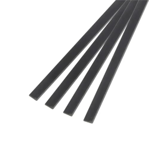 6 Stück Kohlefaserstreifen, pultrudiert, 0,5 bis 4,0 mm Länge, 500 mm Kohlefaser-Flachstab, reine, massive Kohlefaser-Flachstreifen(1.0mm x 4.0mm) von YXYFA