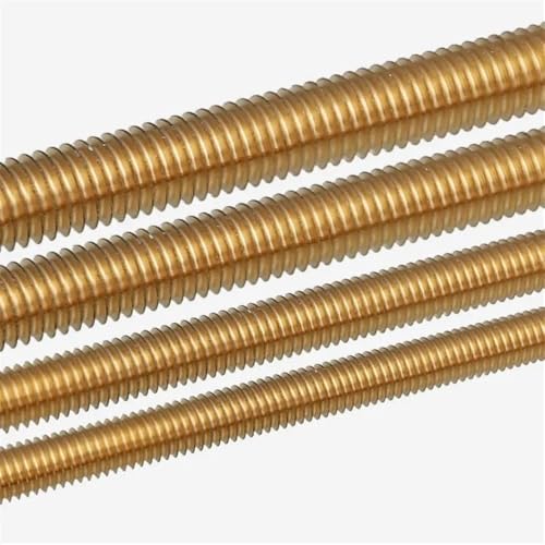 Gewindestange aus Messing, M2 M2,5 M3 M4 Vollgewindestange aus Edelstahl, L 40 50 100 mm Vollgewindestange aus Messing, 4 Stück(M6x50) von YXYFA