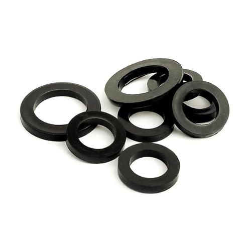 YXYFA 10 Stück Schwarze Gummi-Flachdichtungs-Schrauben-Unterlegscheiben, Schlauch-Sanitär-Wasserhahn-Dichtungs-Unterlegscheiben, wasserabweisender Dichtungsring(8x13x2mm) von YXYFA