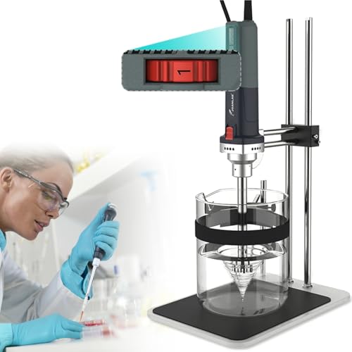 YXYLJOZ Labor-Homogenisator, 6-stufiger Hand-Homogenisator-Emulgator mit H-Ständer, Kleiner Homogenisator für kosmetische Lotionen im Labor (25mm) von YXYLJOZ