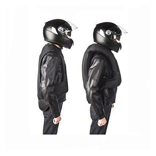 YXYMOTEFLY Motorrad-Airbagweste Aufblasbare Motocross-Weste Atmungsaktives 3D-Netz, Mehrere Airbags Reflektierende Jacke Mit Reißverschluss (Color : Black, Size : XX-Large) von YXYMOTEFLY