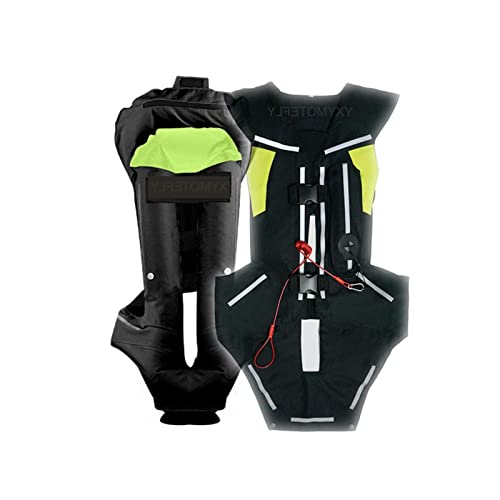 YXYMOTEFLY Reflektierende Motorrad-Airbagweste Wiederverwendbare Atmungsaktive Weste Motocross-Airbag-Reitjacke for Erwachsene Reitturnier-Mantel (Color : Black, Size : M) von YXYMOTEFLY