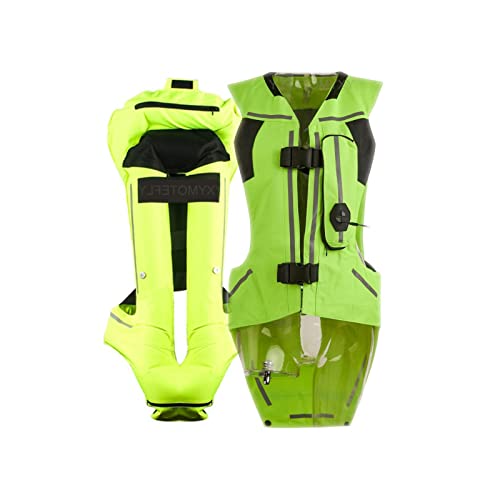 YXYMOTEFLY Reflektierende Motorrad-Airbagweste Wiederverwendbare Atmungsaktive Weste Motocross-Airbag-Reitjacke for Erwachsene Reitturnier-Mantel (Color : Green, Size : M) von YXYMOTEFLY