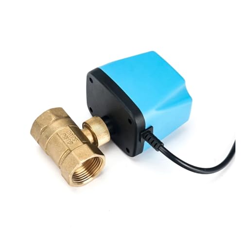 1/2" 3/4" 1" 2" Normalerweise geschlossener motorisierter Kugelhahn 220V 12V 24V 2-Draht-Messing-Elektrokugelhahn Ersetzen Sie das Magnetventil Geeignet für kleine Räume(1",12VDC_NORMALLY OPEN) von YXZKJZJ