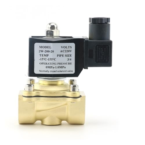 1/2" DN15 DN20 DN25 Normalerweise geschlossenes Messing-Magnetventil mit wasserdichter Spule und FKM-Dichtung for Gas, Wasser, Luft Geeignet für kleine Räume(DN25,AC220) von YXZKJZJ