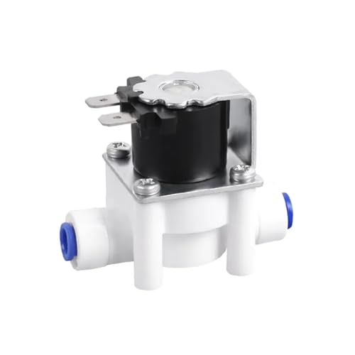 1/4 '' 3/8 '' OD PE Rohr Kunststoff NC Magnetventil 24 V DC Elektrische Controller Schnelle Schlauch Anschluss for RO Wasser Osmose System Geeignet für kleine Räume(1/4") von YXZKJZJ