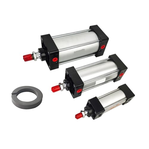 1PC Standard-Pneumatikzylinder SC32/40/50/63mm Hub 25-1000mm Luftzylinder Doppeltwirkend mit magnetischen Pneumatikkolben für Industriemaschinen(SC63 (Magnetic),Stroke 350mm) von YXZKJZJ