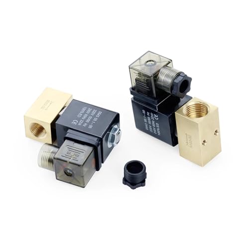 1PCS 1/4 "3/8" 1/2 "BSP Hochdruck Regel Nahe Messing Elektrische Magnetventil DN8 12V/24V 80bar for Wasser Öl Luft Geeignet für kleine Räume(3/8",12V) von YXZKJZJ