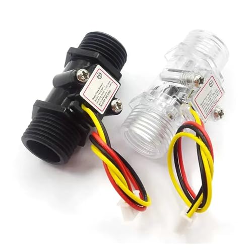 1PCS Wasser Flow Sensor Schalter G1/2 "Flüssigkeit Flow Meter Wasser Control Transparente Gehäuse DC 5-15V Verwenden for Warmwasserbereiter Hohe Empfindlichkeit, hohe Genauigkeit(Black color) von YXZKJZJ
