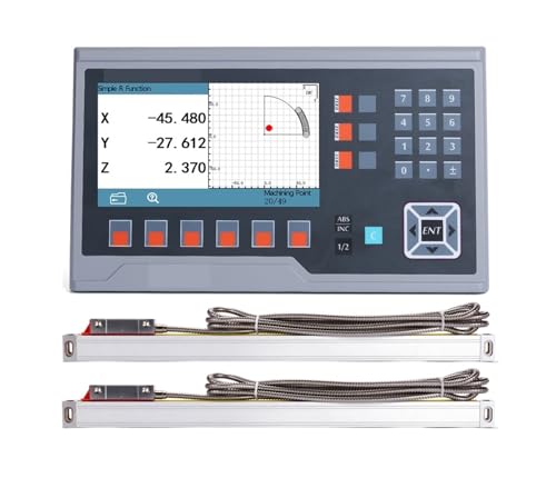 2 3-Achsen-Digitalanzeige Dro BIG LCD 13-Sprachen-Display mit 5U 5V Linearskalen for Fräsmaschinen, lineare Digitalanzeige für Dreh- und Bohrmaschinen(2 axis dro set) von YXZKJZJ