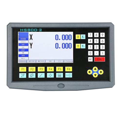 2-Achsen-Digitalanzeige-LCD-DRO-Kit HS800-2 Drehmaschine Fräsen Digitalanzeige und linearer S-Skala-Encoder Gitterlineal für Dreh- und Bohrmaschinen(250mm,HS800-2 LCD DRO) von YXZKJZJ