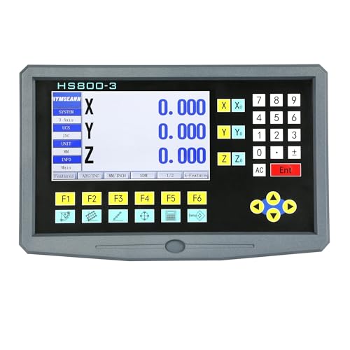 3-Achsen-LCD-Digitalanzeigesystem-Display und 3-teilige optische Lineallinie mit linearer Skala 50-1000 mm for Drehmaschine für Dreh- und Bohrmaschinen(450mm,HS800-3 with scales) von YXZKJZJ