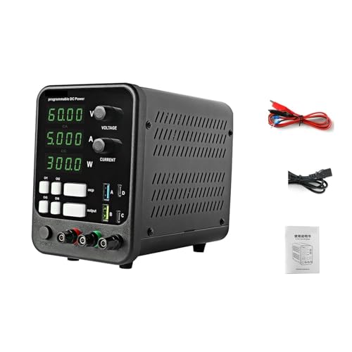 4-stellige LED-Anzeige Einstellbares Gleichstromnetzteil USB-Labornetzteile Spannungsregler 30V10A 60V 5A 120V2A for Reparatur, Heimwerkerelektronik Hohe Präzision, große Reichweite((0-60V 0-5A)) von YXZKJZJ