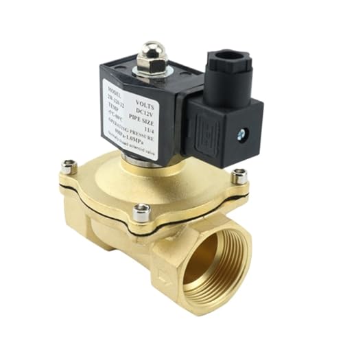 AC220 DC12V DC24V Normalerweise geschlossenes Messing-Magnetventil mit wasserdichter Spule DN10/15/20/25/32/40 Wasserventil 1/2" for Luftöl Geeignet für kleine Räume(DN10,AC220) von YXZKJZJ