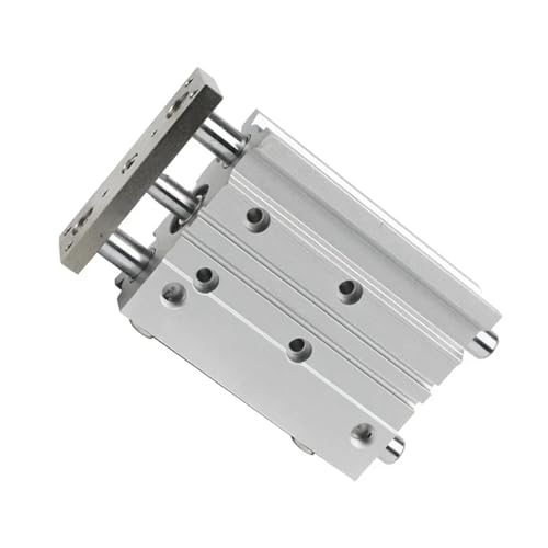 Bohrung 12mm-25mm Pneumatischer Kompaktführungszylinder Hub 10/20/30/40/50/75/100/125/150/200mm Doppeltwirkender Luftzylinder für Industriemaschinen(Stroke 50mm,Bore 25mm) von YXZKJZJ