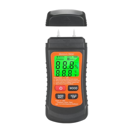 Digitaler Holzfeuchtigkeitsmesser Papierwandfeuchtigkeitstester Genauer Nadeltyp Wasserleckdetektor Sofortiges Lesen(MT02) von YXZKJZJ