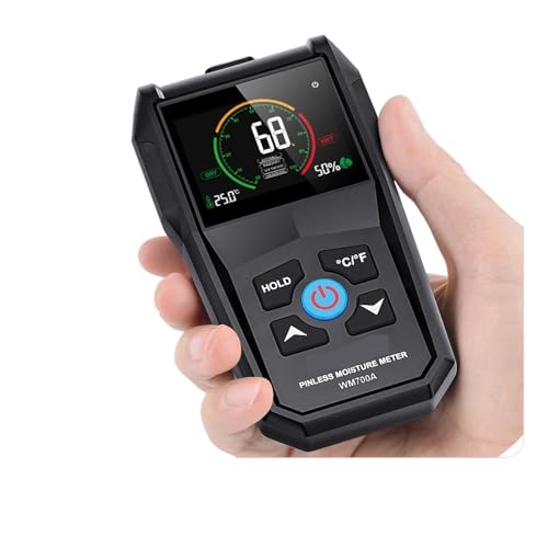 Digitales Holzfeuchtemessgerät for Holz Trockenb Zerstörungsfreier induktiver Holzfeuchtedetektor LCD-Hygrometer Luftfeuchtigkeit Sofortiges Lesen von YXZKJZJ