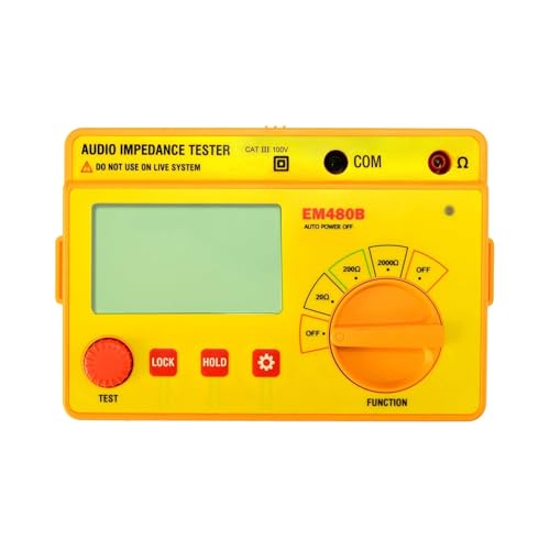 EM480B Audio-Impedanztester Tragbarer Testbereich 20/200/2000 Widerstandsmessgerät Timerfunktion Datenspeicherung Mehrere Anwendungsszenarien von YXZKJZJ