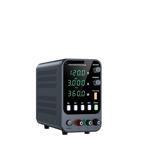 Einstellbares, schaltgeregeltes Netzteil Gleichstromversorgung mit 4-stelliger LED-Anzeige 5 V/3,6 A USB-Schnellladefunktion mit 3-Gruppen-Speicher Hohe Präzision, große Reichweite(APS1203H 120V 3A) von YXZKJZJ